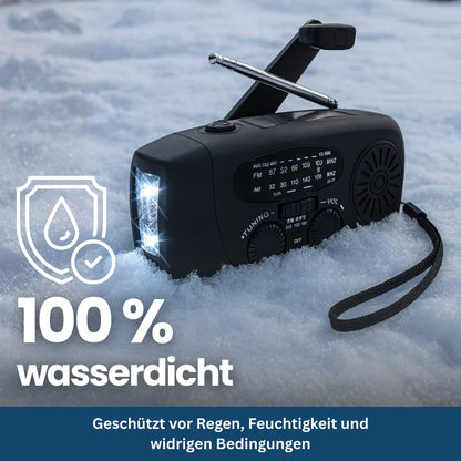 Radio de Secours Solaire Multifonction avec Manivelle et Lampe LED