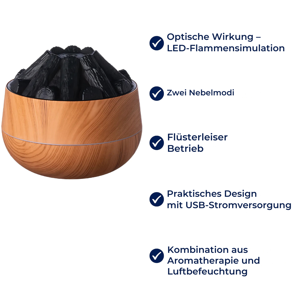 Flammen Aroma-Diffusor – Entspannung, Besserer Schlaf & Wohlfühlatmosphäre | Cervora