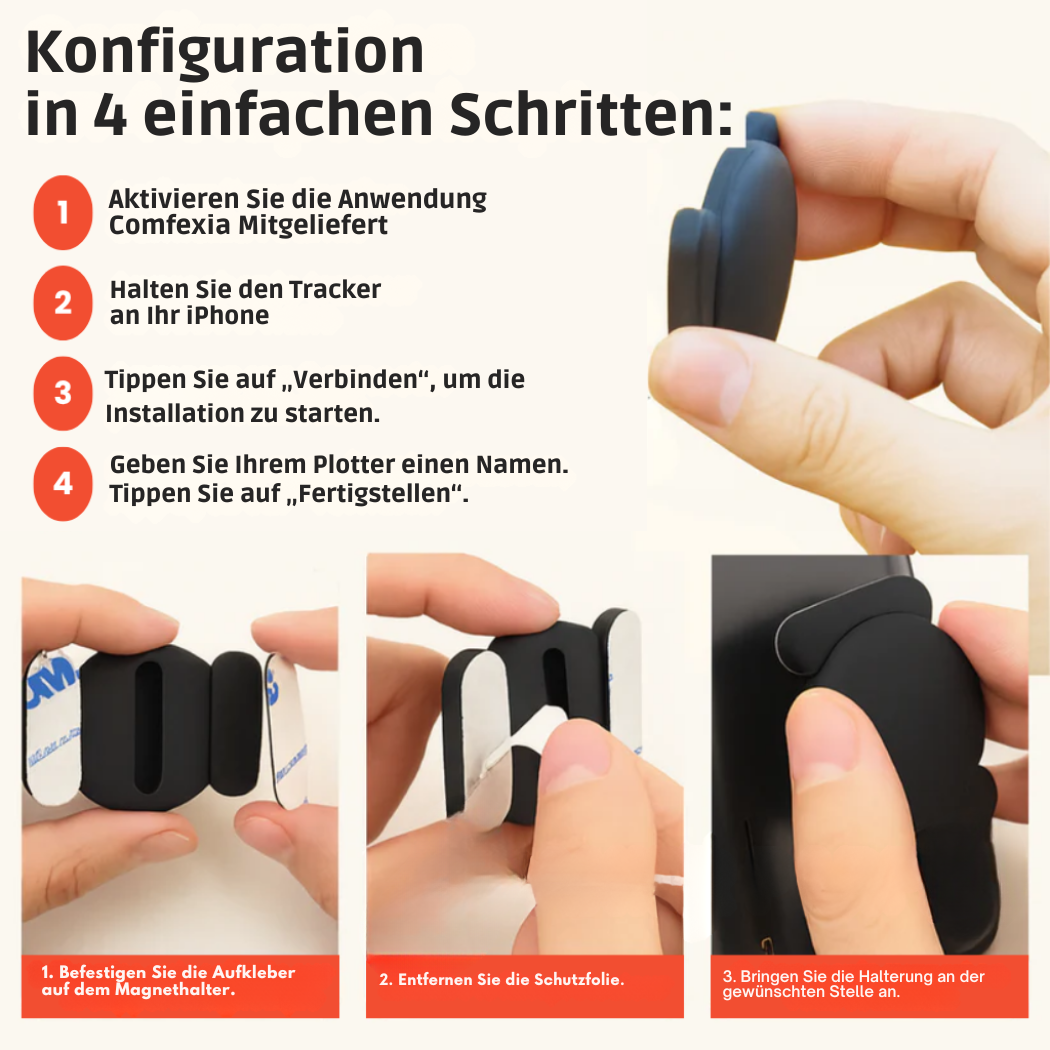 GPS-Tracker für Autos ohne Abonnement, kompatibel mit Android und iOS