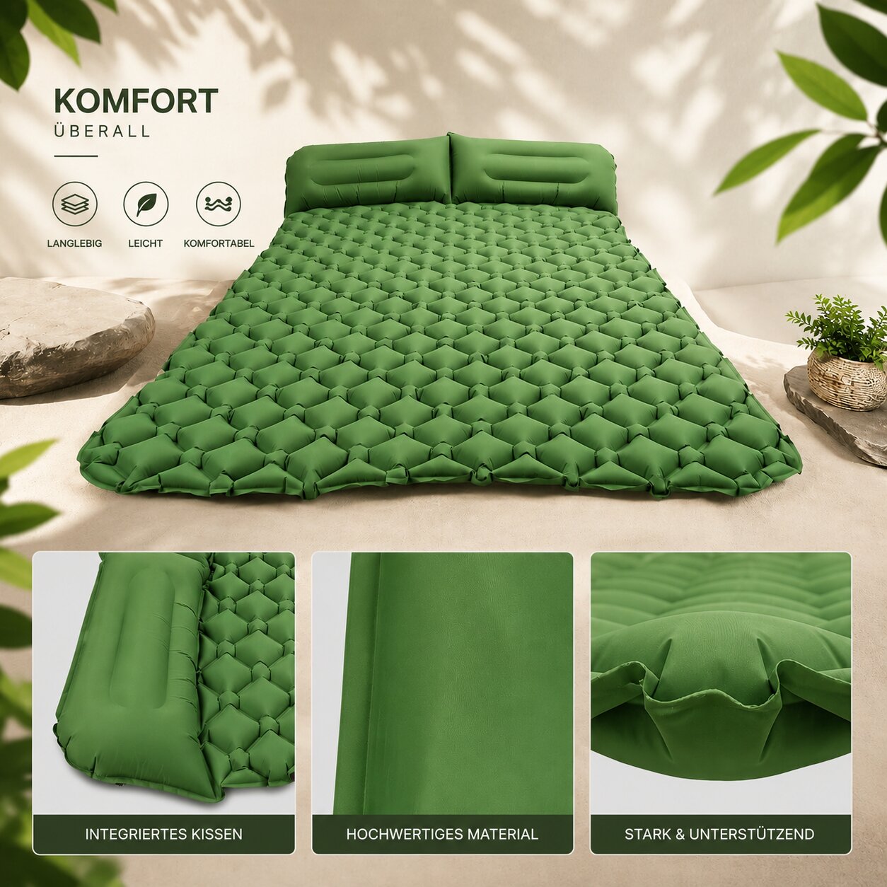 Doppelrast Campingmatte im Zelt