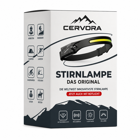 Lampe Frontale LED 230° avec Capteur Gestuel