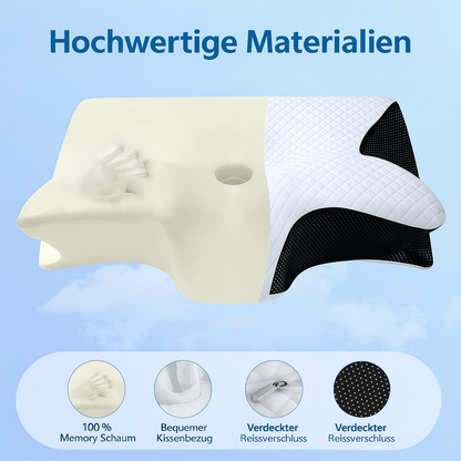 Nackenkissen – Ergonomisches Memory-Schaum-Kissen, atmungsaktiv, waschbarer Bezug