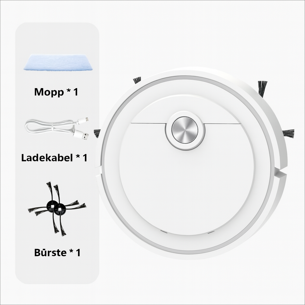 Saugroboter mit Wischfunktion – Intelligente Reinigung & Lange Akkulaufzeit | Leise & Effizient
