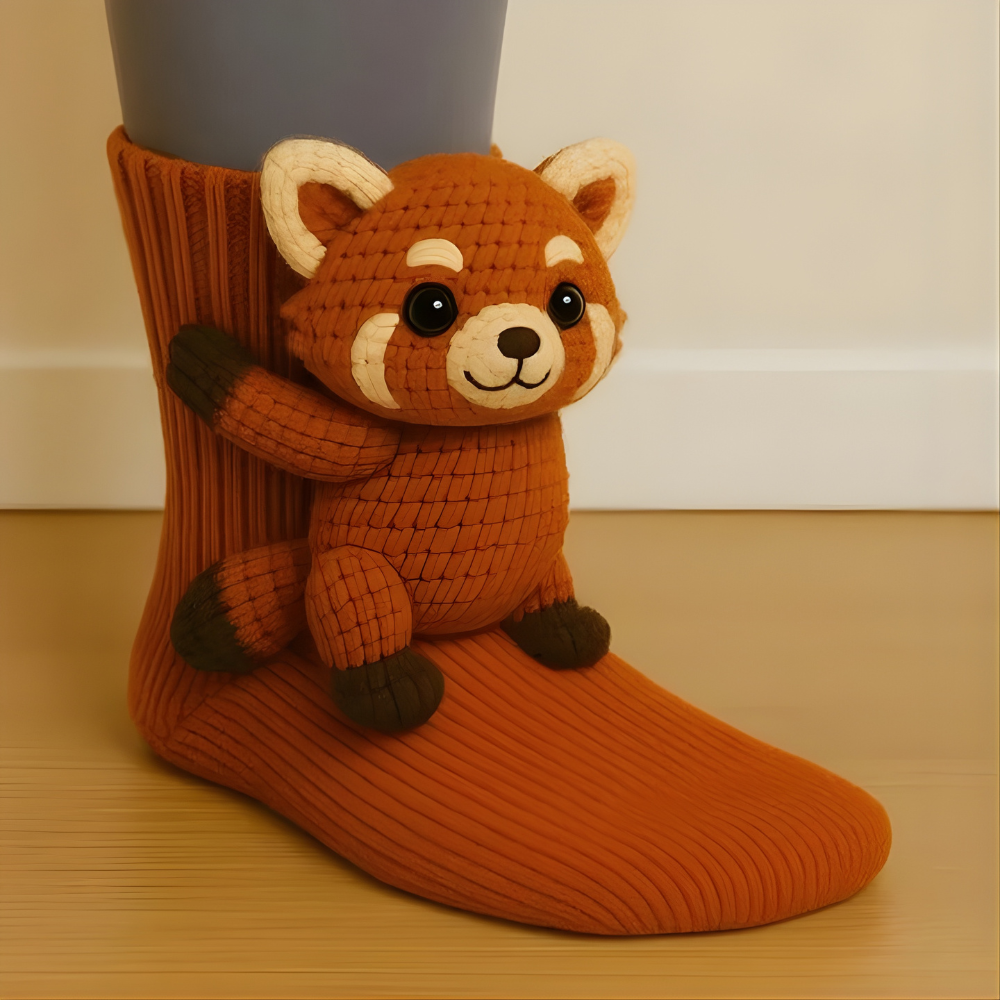 Kuschelsocken Unisex Winter Warm Weich Tiermotiv Haussocken