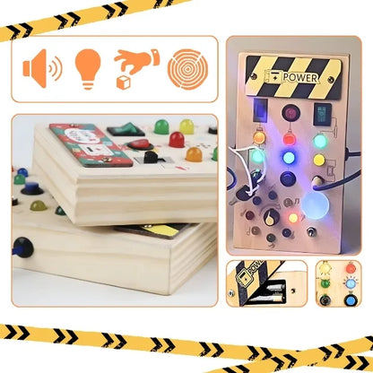 Montessori-Beschäftigungsbrett mit LED-Leuchten
