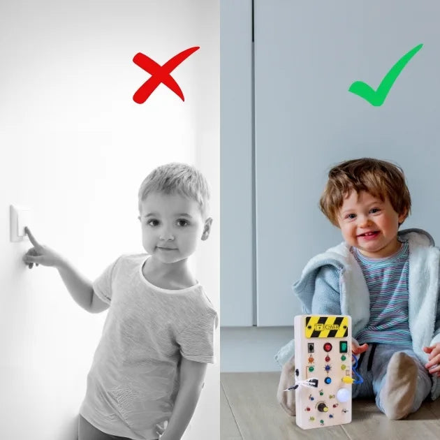 Montessori-Beschäftigungsbrett mit LED-Leuchten