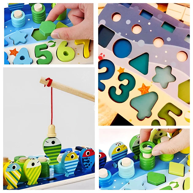 Montessori Holzzahlen Puzzle Lernspielzeug