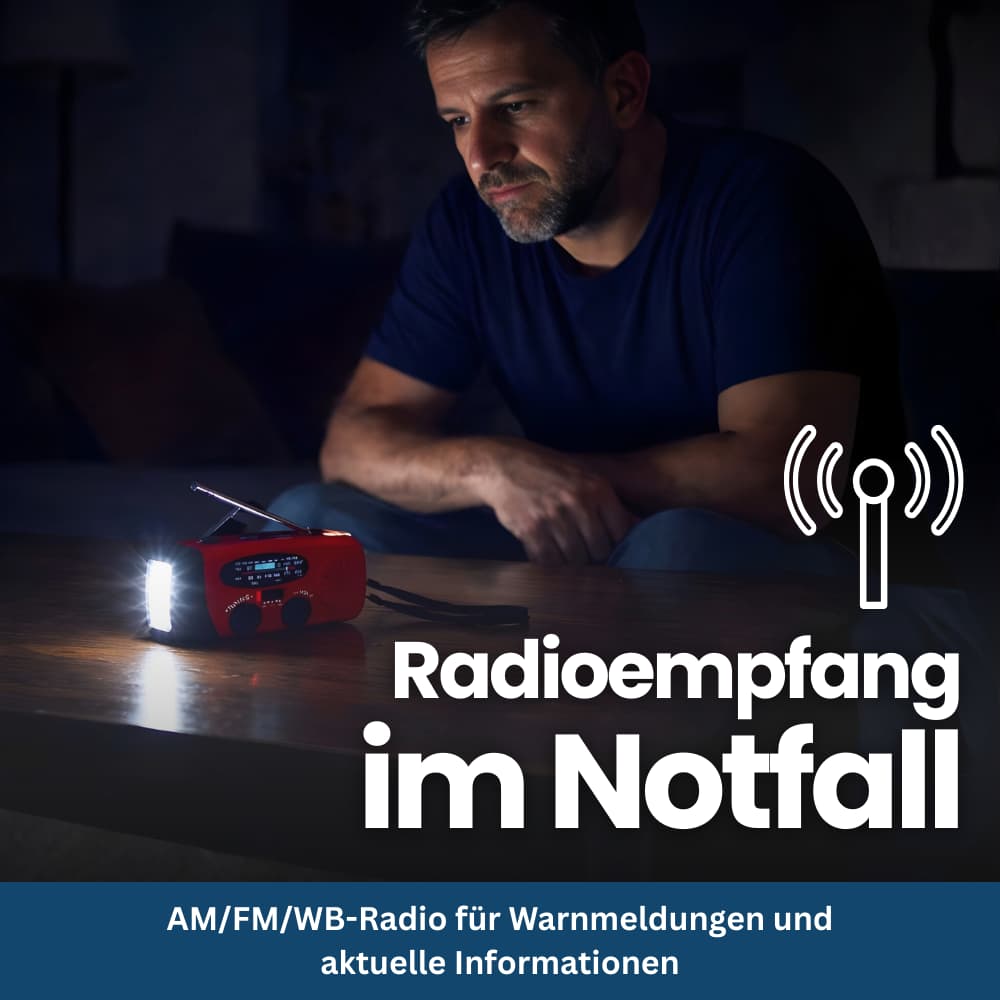 Radio de Secours Solaire Multifonction avec Manivelle et Lampe LED
