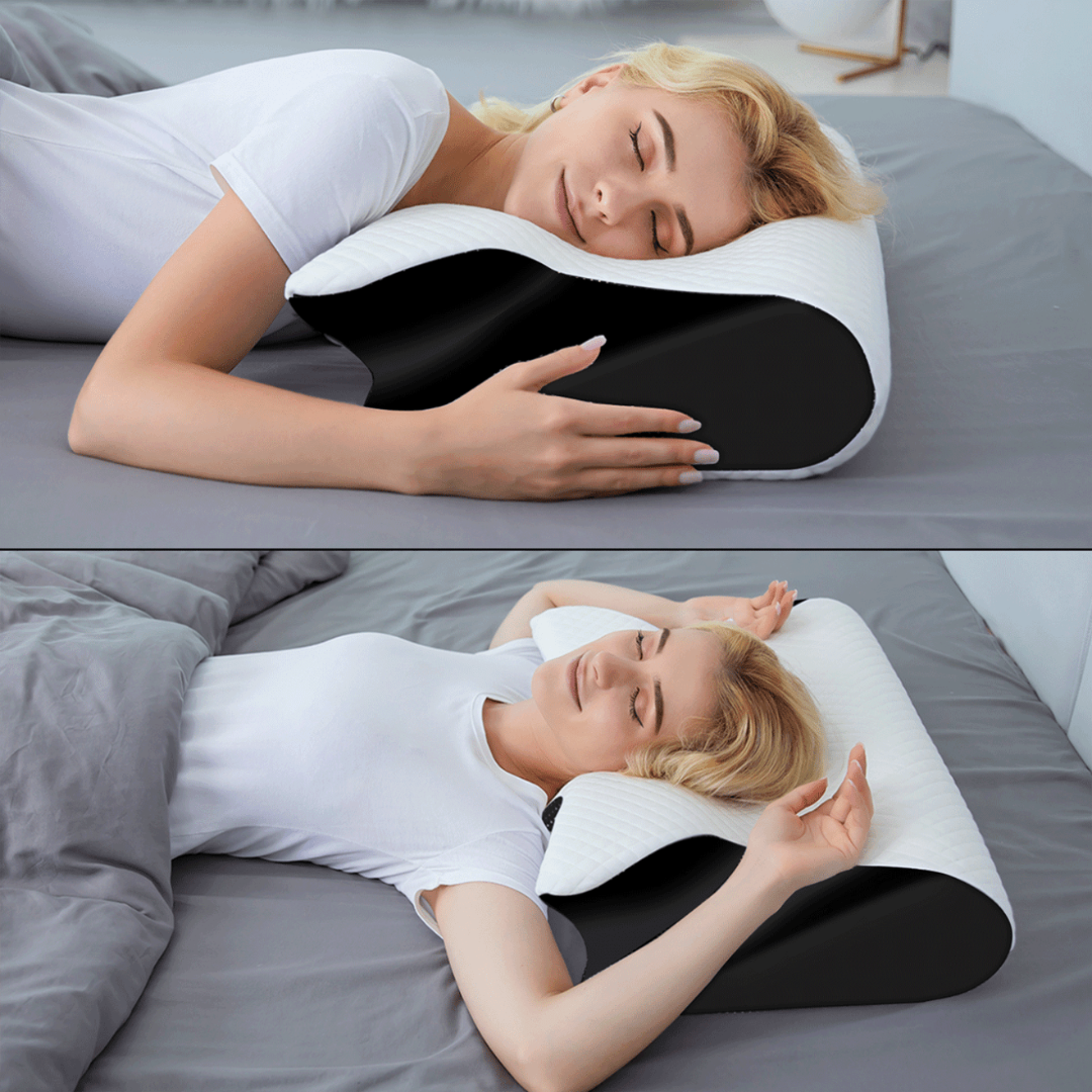 Nackenkissen – Ergonomisches Memory-Schaum-Kissen, atmungsaktiv, waschbarer Bezug